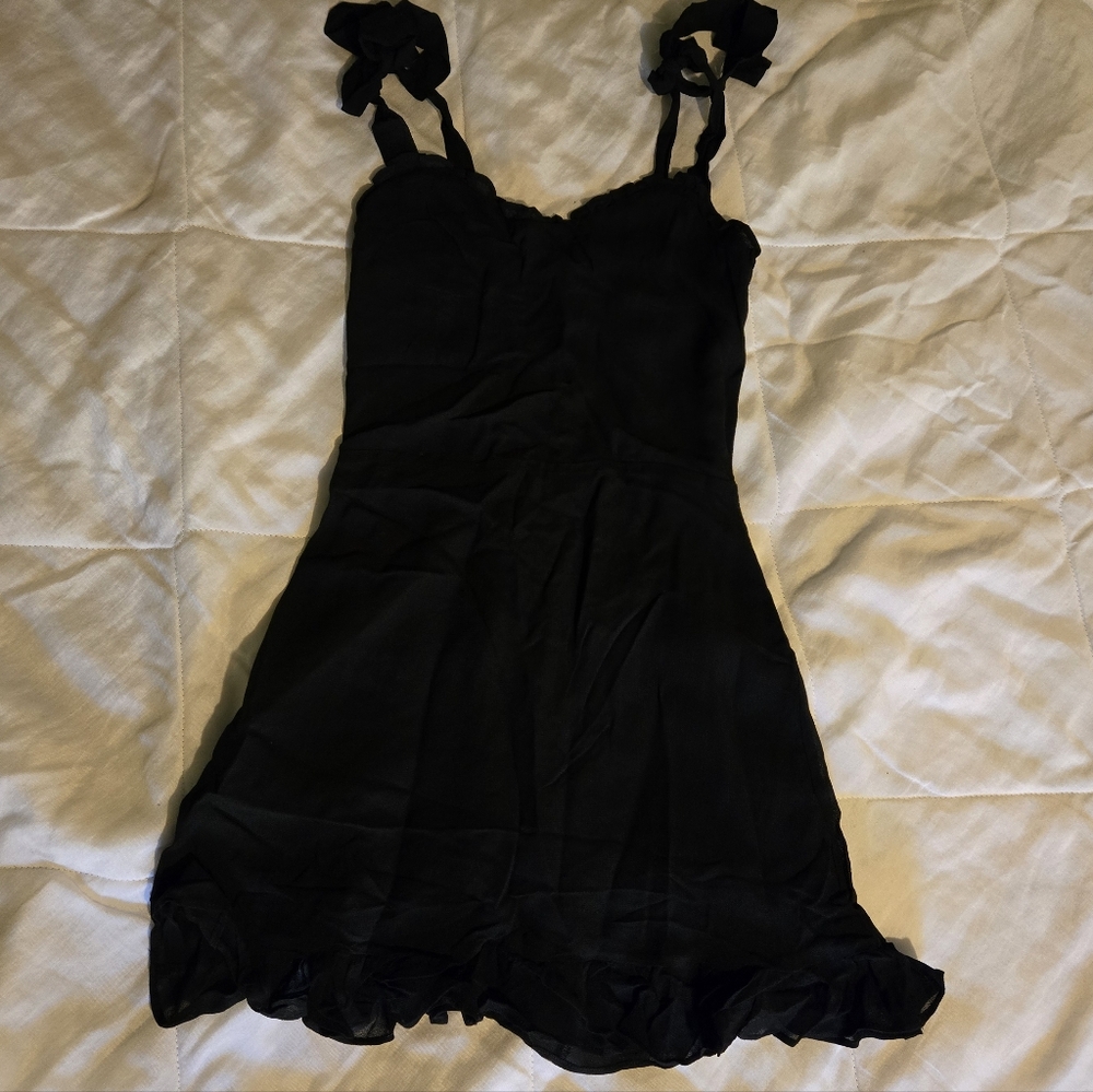 Reformation Black Ruffle Mini Dress - Picture 7 of 12